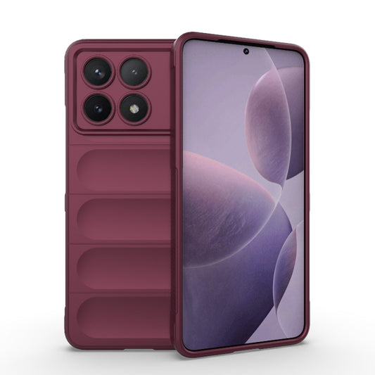 For Xiaomi Redmi K70 / K70 Pro 5G Magic Shield TPU + Flannel Phone Case(Wine Red) - K70 Pro Cases by PMC Jewellery | Online Shopping South Africa | PMC Jewellery | Buy Now Pay Later Mobicred