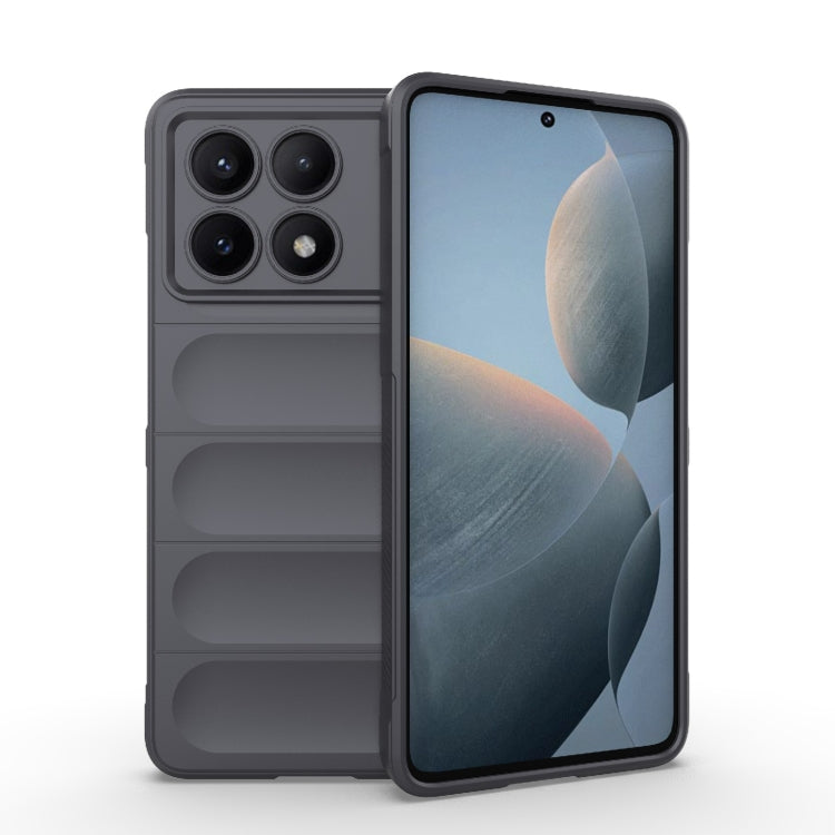 For Xiaomi Redmi K70E 5G Magic Shield TPU + Flannel Phone Case(Dark Grey) - K70E Cases by PMC TechLife | Online Shopping South Africa | PMC TechLife | Buy Now Pay Later Mobicred