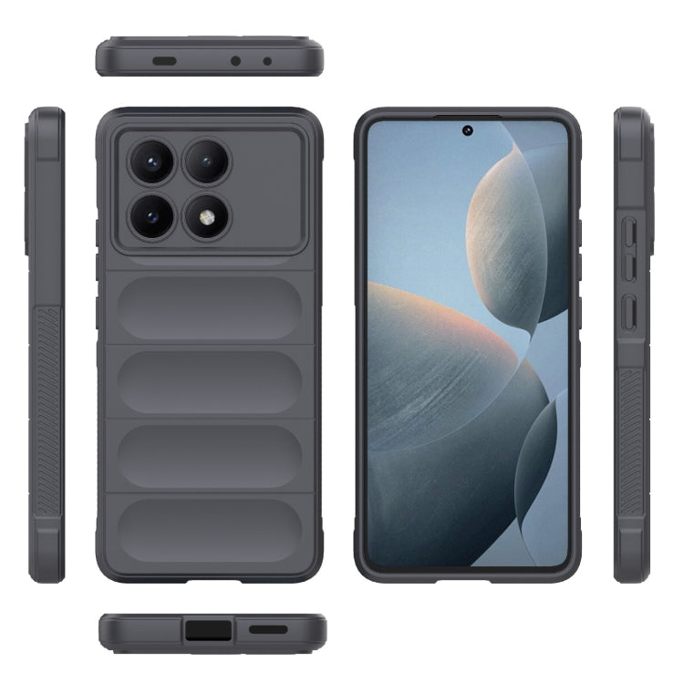 For Xiaomi Redmi K70E 5G Magic Shield TPU + Flannel Phone Case(Dark Grey) - K70E Cases by PMC TechLife | Online Shopping South Africa | PMC TechLife | Buy Now Pay Later Mobicred