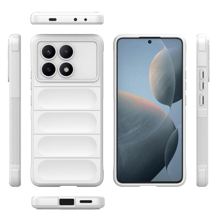 For Xiaomi Redmi K70E 5G Magic Shield TPU + Flannel Phone Case(White) - K70E Cases by PMC TechLife | Online Shopping South Africa | PMC TechLife | Buy Now Pay Later Mobicred