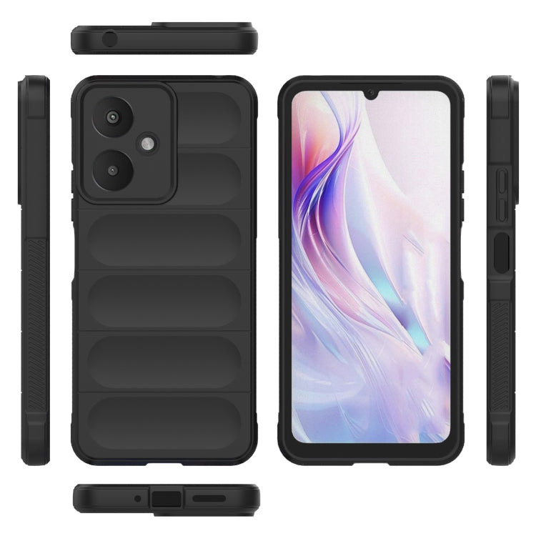For Xiaomi Redmi 13C 5G Magic Shield TPU + Flannel Phone Case(Black) - 13C Cases by PMC TechLife | Online Shopping South Africa | PMC TechLife | Buy Now Pay Later Mobicred