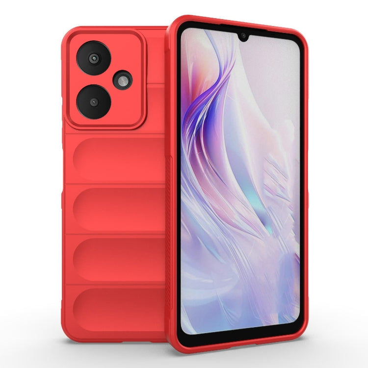 For Xiaomi Redmi 13C 5G Magic Shield TPU + Flannel Phone Case(Red) - 13C Cases by PMC TechLife | Online Shopping South Africa | PMC TechLife | Buy Now Pay Later Mobicred