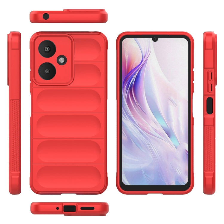 For Xiaomi Redmi 13C 5G Magic Shield TPU + Flannel Phone Case(Red) - 13C Cases by PMC TechLife | Online Shopping South Africa | PMC TechLife | Buy Now Pay Later Mobicred