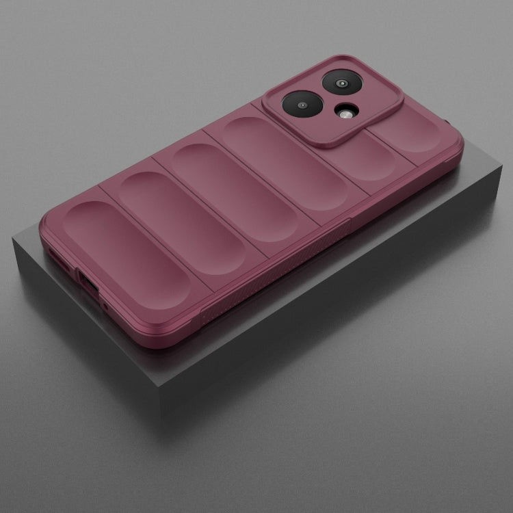 For Xiaomi Redmi 13C 5G Magic Shield TPU + Flannel Phone Case(Wine Red) - 13C Cases by PMC TechLife | Online Shopping South Africa | PMC TechLife | Buy Now Pay Later Mobicred