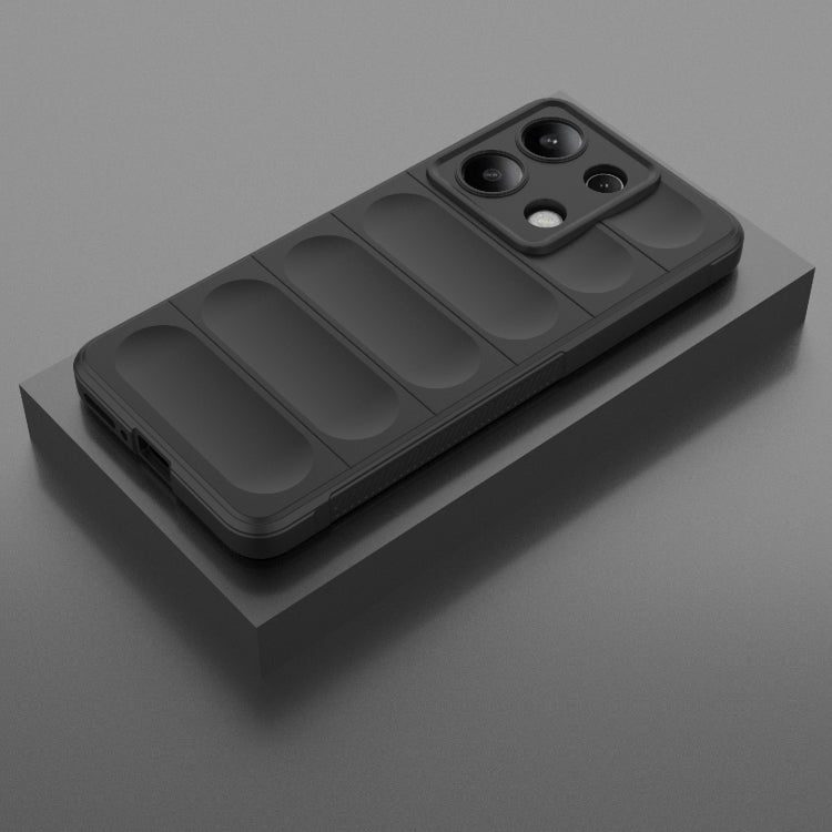 For Xiaomi Redmi Note 13 4G Global Magic Shield TPU + Flannel Phone Case(Black) - Note 13 Cases by PMC TechLife | Online Shopping South Africa | PMC TechLife | Buy Now Pay Later Mobicred