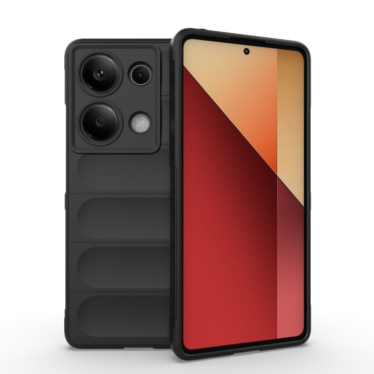 For Xiaomi Redmi Note 13 Pro 4G Global Magic Shield TPU + Flannel Phone Case(Black) - Note 13 Pro Cases by PMC TechLife | Online Shopping South Africa | PMC TechLife | Buy Now Pay Later Mobicred