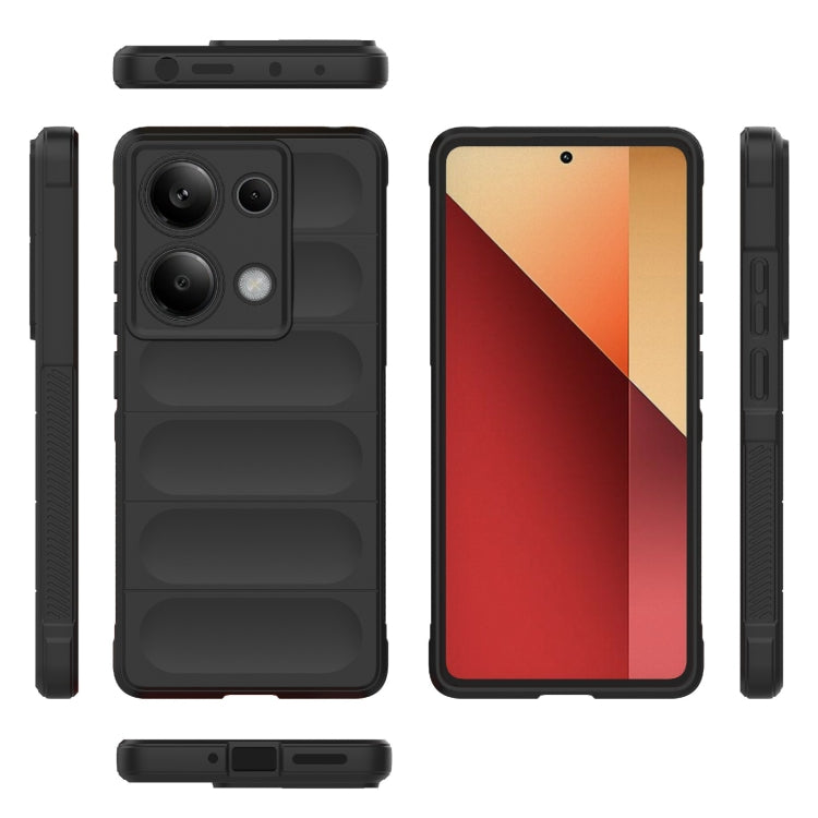 For Xiaomi Redmi Note 13 Pro 4G Global Magic Shield TPU + Flannel Phone Case(Black) - Note 13 Pro Cases by PMC TechLife | Online Shopping South Africa | PMC TechLife | Buy Now Pay Later Mobicred