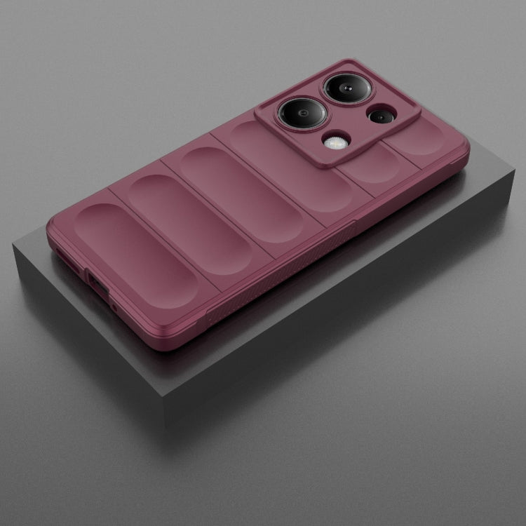 For Xiaomi Redmi Note 13 Pro 4G Global Magic Shield TPU + Flannel Phone Case(Wine Red) - Note 13 Pro Cases by PMC TechLife | Online Shopping South Africa | PMC TechLife | Buy Now Pay Later Mobicred