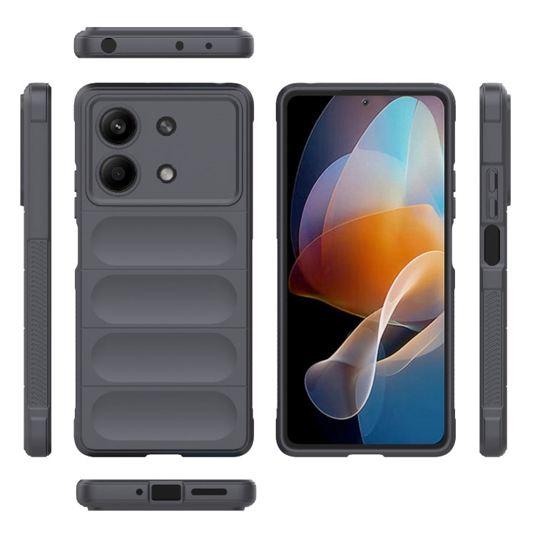 For Xiaomi Redmi Note 13R Pro 5G Magic Shield TPU + Flannel Phone Case(Dark Grey) - Xiaomi Cases by PMC Jewellery | Online Shopping South Africa | PMC Jewellery | Buy Now Pay Later Mobicred