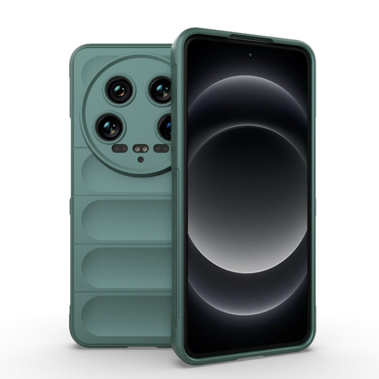 For Xiaomi 14 Ultra Magic Shield TPU + Flannel Phone Case(Dark Green) - 14 Ultra Cases by PMC TechLife | Online Shopping South Africa | PMC TechLife | Buy Now Pay Later Mobicred