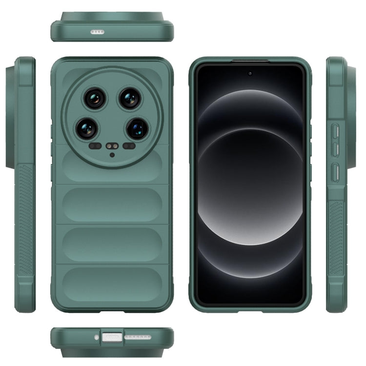 For Xiaomi 14 Ultra Magic Shield TPU + Flannel Phone Case(Dark Green) - 14 Ultra Cases by PMC TechLife | Online Shopping South Africa | PMC TechLife | Buy Now Pay Later Mobicred