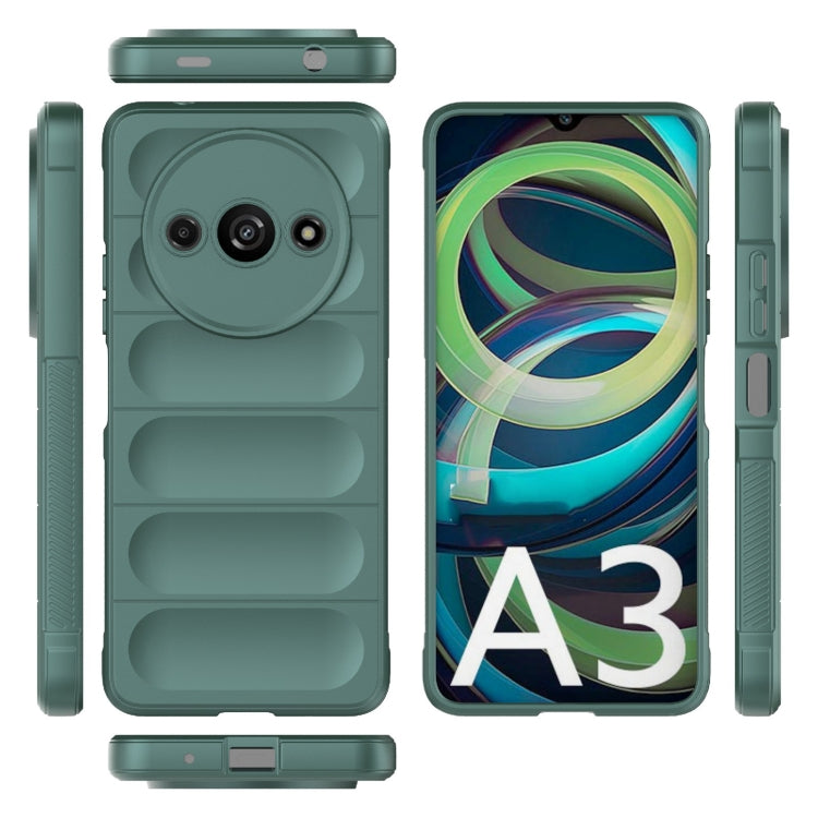 For Xiaomi Redmi A3 4G Global Magic Shield TPU + Flannel Phone Case(Dark Green) - Xiaomi Cases by PMC TechLife | Online Shopping South Africa | PMC TechLife | Buy Now Pay Later Mobicred