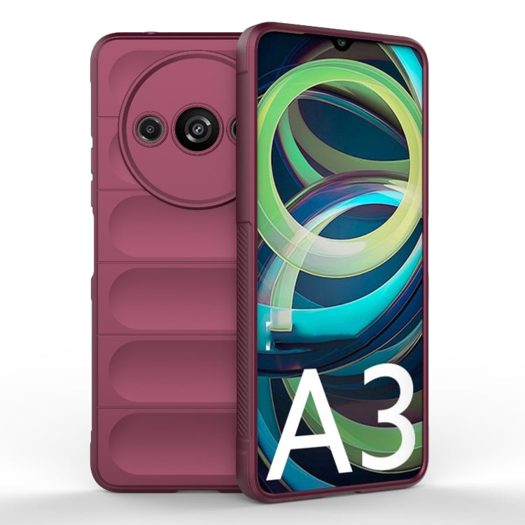 For Xiaomi Redmi A3 4G Global Magic Shield TPU + Flannel Phone Case(Wine Red) - Xiaomi Cases by PMC TechLife | Online Shopping South Africa | PMC TechLife | Buy Now Pay Later Mobicred