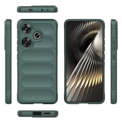 For Xiaomi Redmi Turbo 3 5G Magic Shield TPU + Flannel Phone Case(Dark Green) - Xiaomi Cases by PMC Jewellery | Online Shopping South Africa | PMC Jewellery | Buy Now Pay Later Mobicred