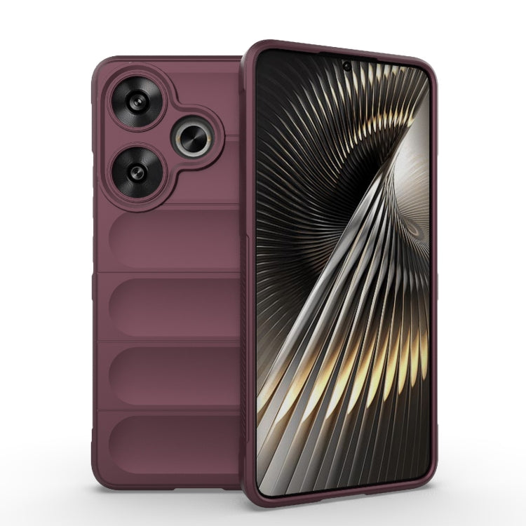 For Xiaomi Redmi Turbo 3 5G Magic Shield TPU + Flannel Phone Case(Wine Red) - Xiaomi Cases by PMC TechLife | Online Shopping South Africa | PMC TechLife | Buy Now Pay Later Mobicred