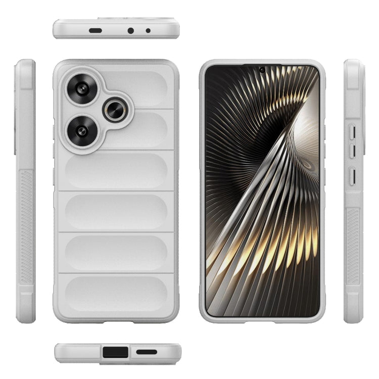 For Xiaomi Redmi Turbo 3 5G Magic Shield TPU + Flannel Phone Case(White) - Xiaomi Cases by PMC TechLife | Online Shopping South Africa | PMC TechLife | Buy Now Pay Later Mobicred