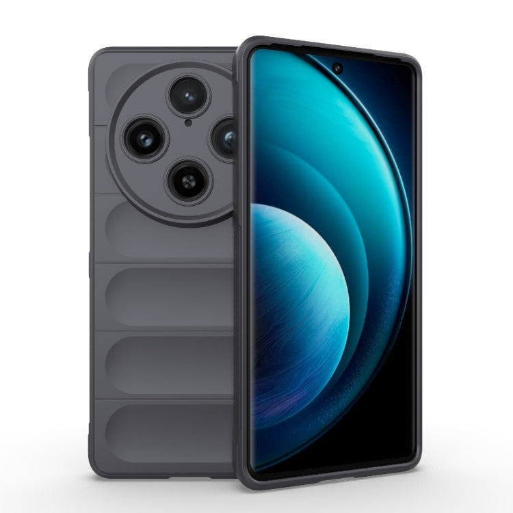 For vivo X100 Pro 5G Magic Shield TPU + Flannel Phone Case(Dark Grey) - X100 Pro Cases by PMC Jewellery | Online Shopping South Africa | PMC Jewellery