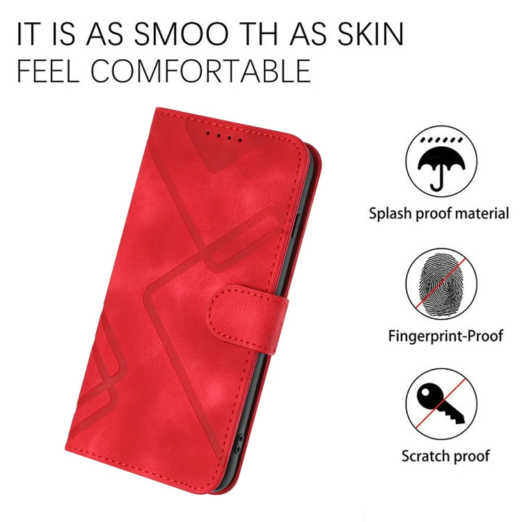 For OPPO A79 Line Pattern Skin Feel Leather Phone Case(Red) - OPPO Cases by PMC TechLife | Online Shopping South Africa | PMC TechLife | Buy Now Pay Later Mobicred