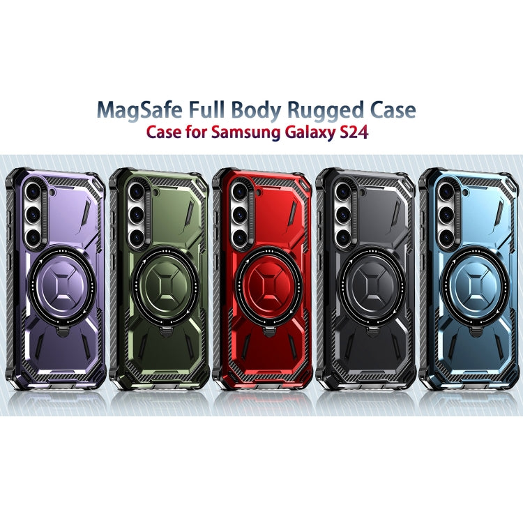 For Samsung Galaxy S24 5G Armor Series Holder Phone Case(Light Purple) - Galaxy S24 5G Cases by PMC TechLife | Online Shopping South Africa | PMC TechLife