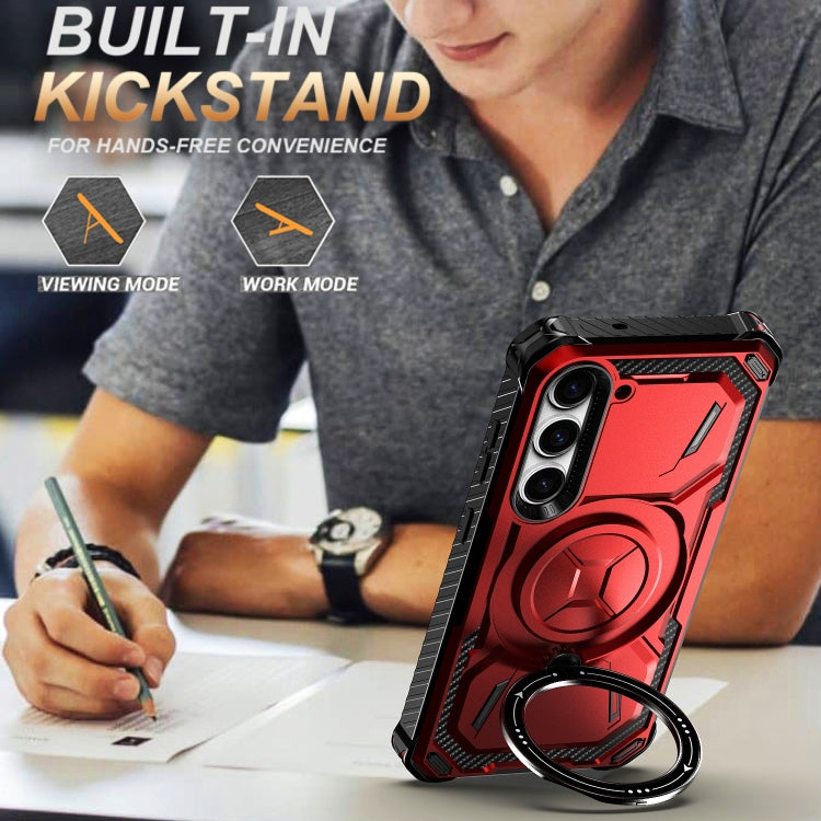 For Samsung Galaxy S24+ 5G Armor Series Holder Phone Case(Light Purple) - Galaxy S24+ 5G Cases by PMC TechLife | Online Shopping South Africa | PMC TechLife