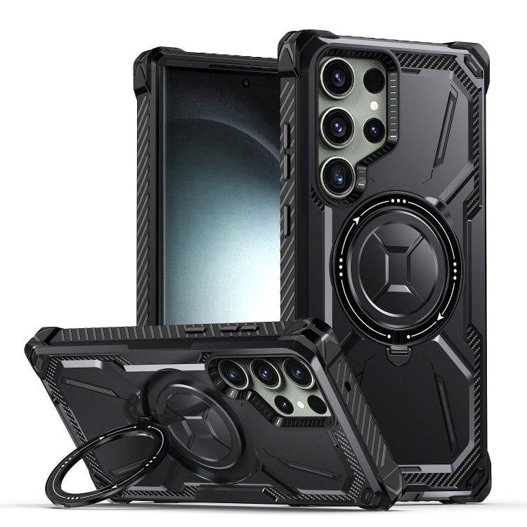 For Samsung Galaxy S24 Ultra 5G Armor Series Holder Phone Case(Black) - Galaxy S24 Ultra 5G Cases by PMC TechLife | Online Shopping South Africa | PMC TechLife