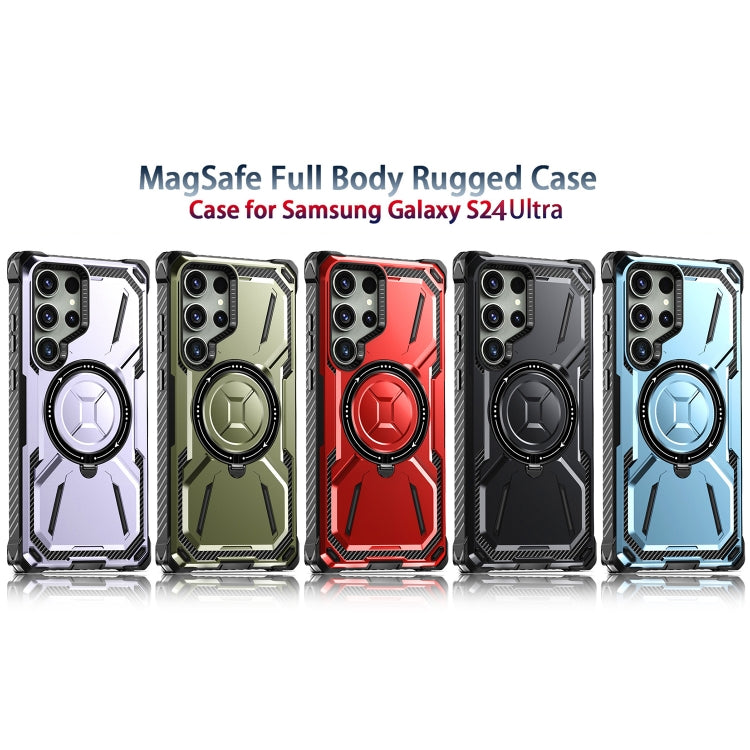 For Samsung Galaxy S24 Ultra 5G Armor Series Holder Phone Case(Black) - Galaxy S24 Ultra 5G Cases by PMC TechLife | Online Shopping South Africa | PMC TechLife