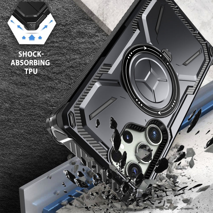 For Samsung Galaxy S24 Ultra 5G Armor Series Holder Phone Case(Black) - Galaxy S24 Ultra 5G Cases by PMC TechLife | Online Shopping South Africa | PMC TechLife