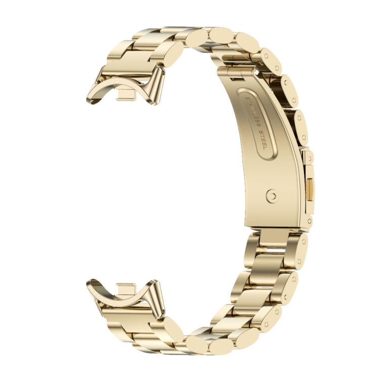 For Xiaomi Mi Band 8 / 9 / 9 NFC Mijobs Three Bead Stainless Steel Watch Band(Light Gold) - Watch Bands by MIJOBS | Online Shopping South Africa | PMC TechLife | Buy Now Pay Later Mobicred