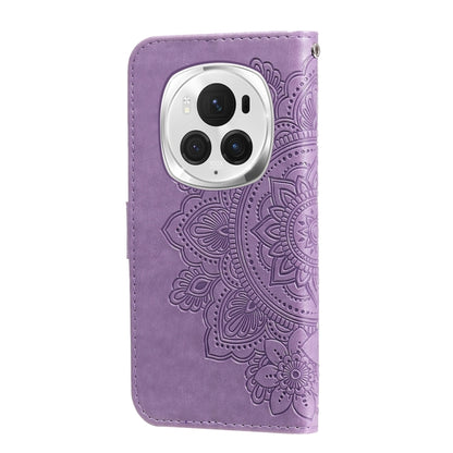 For Honor Magic6 Pro Seven-petal Flowers Embossing Leather Phone Case(Light Purple) - Honor Cases by PMC Jewellery | Online Shopping South Africa | PMC Jewellery | Buy Now Pay Later Mobicred