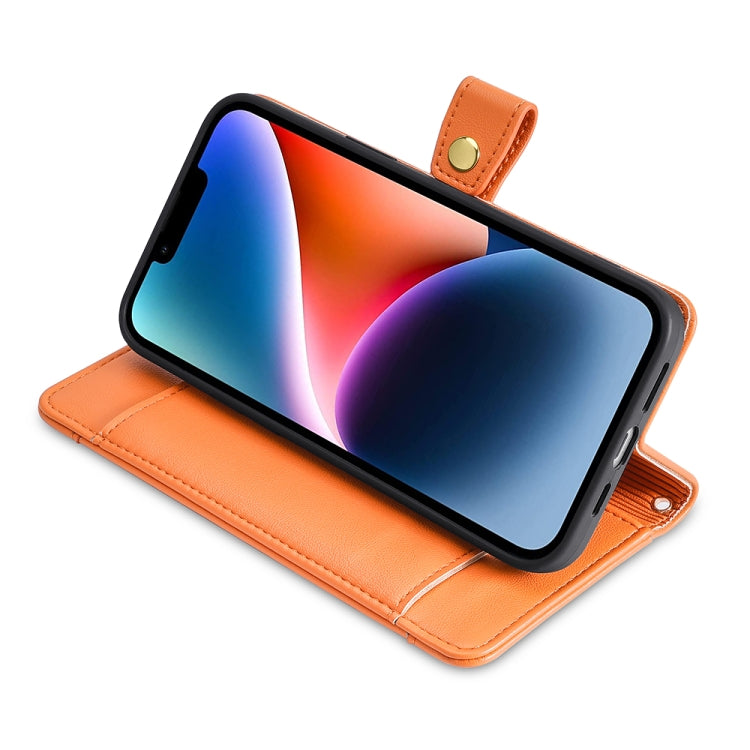 For Nokia G11 Plus Lite Sheep Texture Cross-body Zipper Wallet Leather Phone Case(Orange) - Nokia Cases by PMC TechLife | Online Shopping South Africa | PMC TechLife | Buy Now Pay Later Mobicred