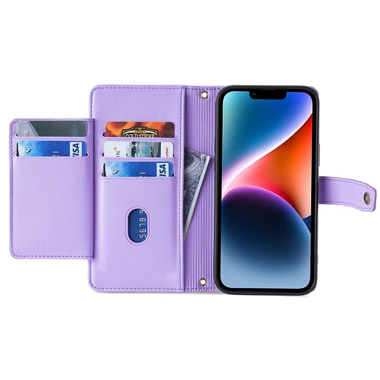 For Honor Magic6 5G Sheep Texture Cross-body Zipper Wallet Leather Phone Case(Purple) - Honor Cases by PMC TechLife | Online Shopping South Africa | PMC TechLife | Buy Now Pay Later Mobicred