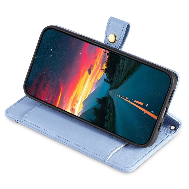 For Honor 200 5G Sheep Texture Cross-body Zipper Wallet Leather Phone Case(Blue) - Honor Cases by PMC TechLife | Online Shopping South Africa | PMC TechLife | Buy Now Pay Later Mobicred