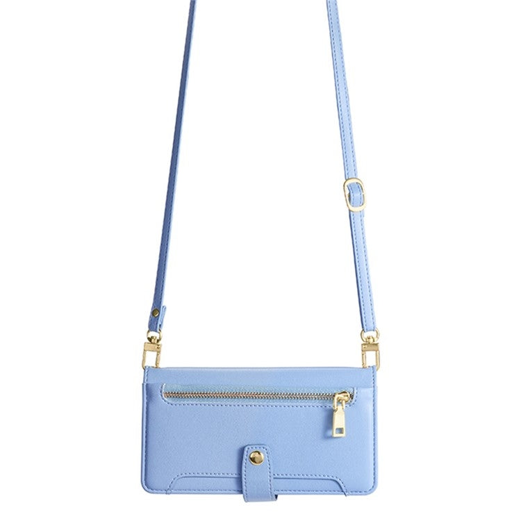 For Honor 200 5G Sheep Texture Cross-body Zipper Wallet Leather Phone Case(Blue) - Honor Cases by PMC TechLife | Online Shopping South Africa | PMC TechLife | Buy Now Pay Later Mobicred