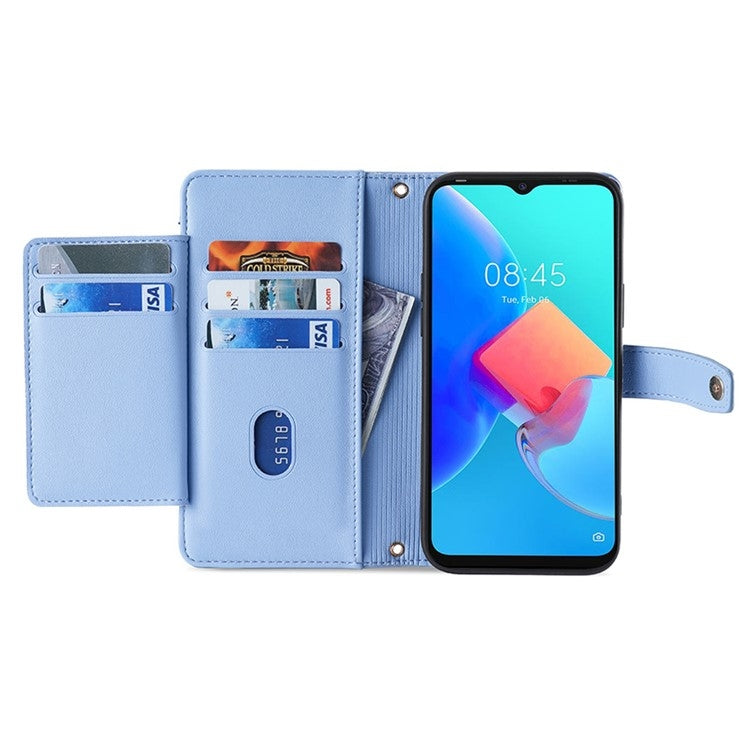 For OnePlus Ace 3V 5G Sheep Texture Cross-body Zipper Wallet Leather Phone Case(Blue) - OnePlus Cases by PMC TechLife | Online Shopping South Africa | PMC TechLife | Buy Now Pay Later Mobicred