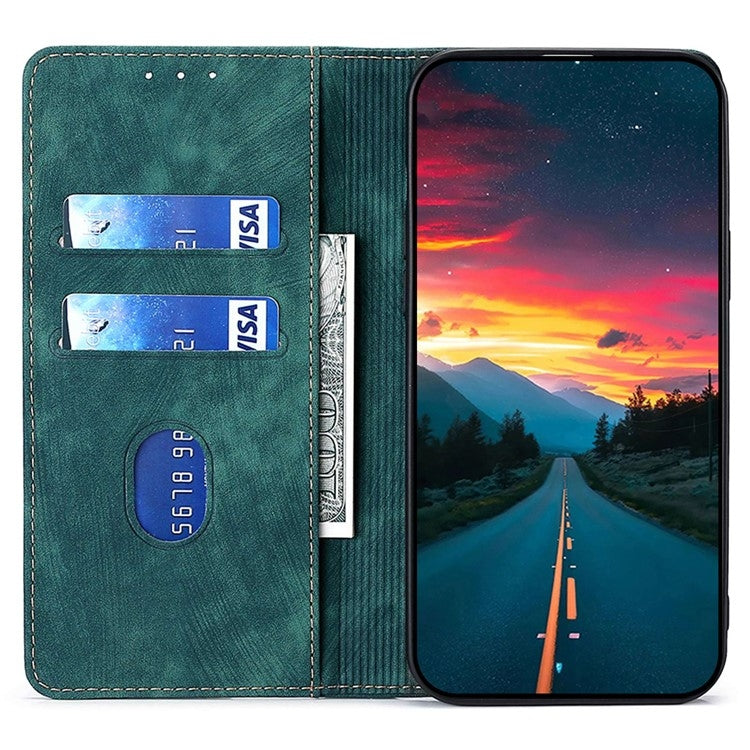 For Huawei Pura 70 Pro / Pro+ RFID Anti-theft Brush Magnetic Leather Phone Case(Green) - Huawei Cases by PMC Jewellery | Online Shopping South Africa | PMC Jewellery | Buy Now Pay Later Mobicred