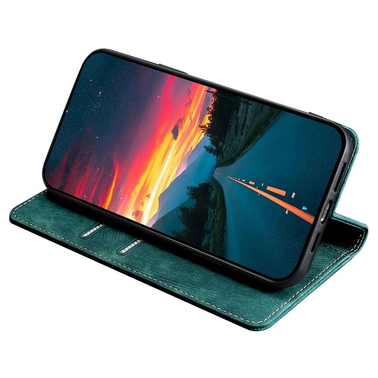 For Huawei Pura 70 Pro / Pro+ RFID Anti-theft Brush Magnetic Leather Phone Case(Green) - Huawei Cases by PMC Jewellery | Online Shopping South Africa | PMC Jewellery | Buy Now Pay Later Mobicred