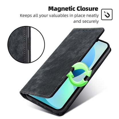 For Huawei Pura 70 Ultra RFID Anti-theft Brush Magnetic Leather Phone Case(Black) - Huawei Cases by PMC Jewellery | Online Shopping South Africa | PMC Jewellery | Buy Now Pay Later Mobicred