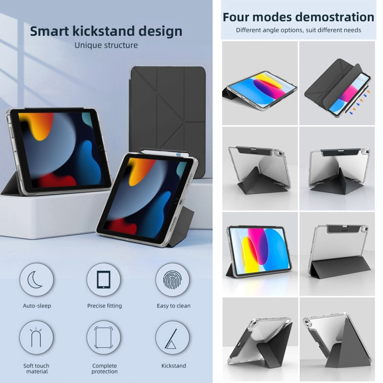 For iPad 2025 / 2022 Mutural Deformation Stand Smart Leather Tablet Case(Black) - free shipping - PMc TechLife - Order now!