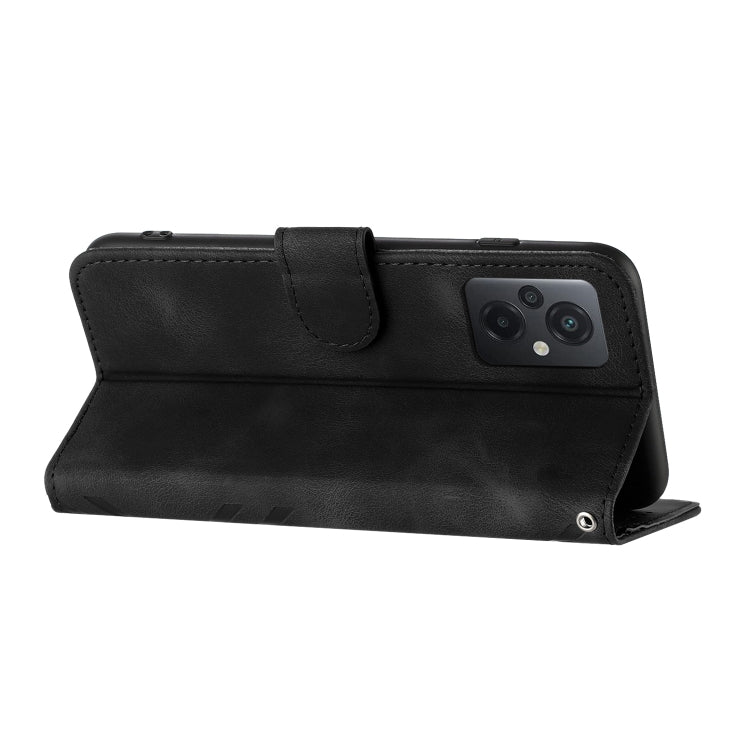For Xiaomi Poco M5 Line Pattern Skin Feel Leather Phone Case(Black) - Xiaomi Cases by PMC TechLife | Online Shopping South Africa | PMC TechLife | Buy Now Pay Later Mobicred