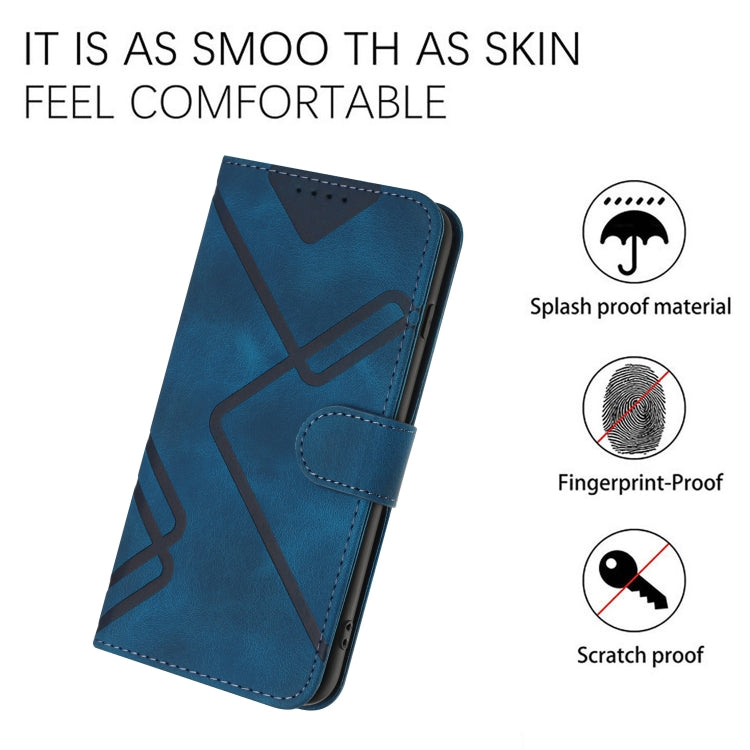 For Xiaomi Redmi K70 Line Pattern Skin Feel Leather Phone Case(Royal Blue) - K70 Cases by PMC Jewellery | Online Shopping South Africa | PMC Jewellery | Buy Now Pay Later Mobicred