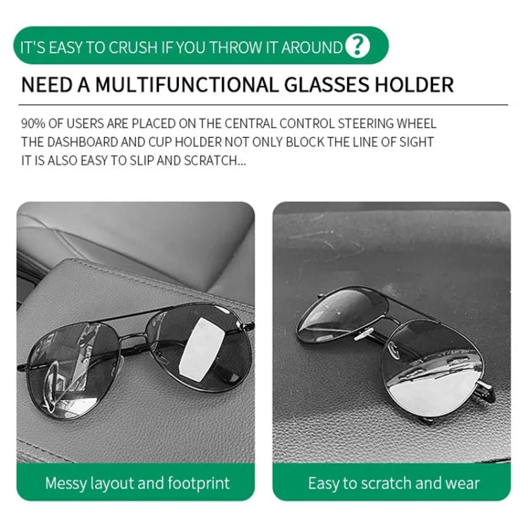 Car Sun Visor Glasses Holder Multifunctional Card Clip Storage Rack(Creamy Yellow) - Sunglasses & Glasses Clips by PMC TechLife | Online Shopping South Africa | PMC TechLife | Buy Now Pay Later Mobicred