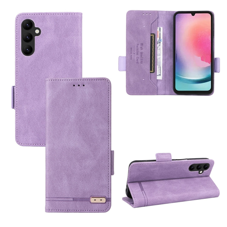 For Samsung Galaxy A25 5G Magnetic Clasp Leather Phone Case(Purple) - Galaxy Phone Cases by PMC TechLife | Online Shopping South Africa | PMC TechLife
