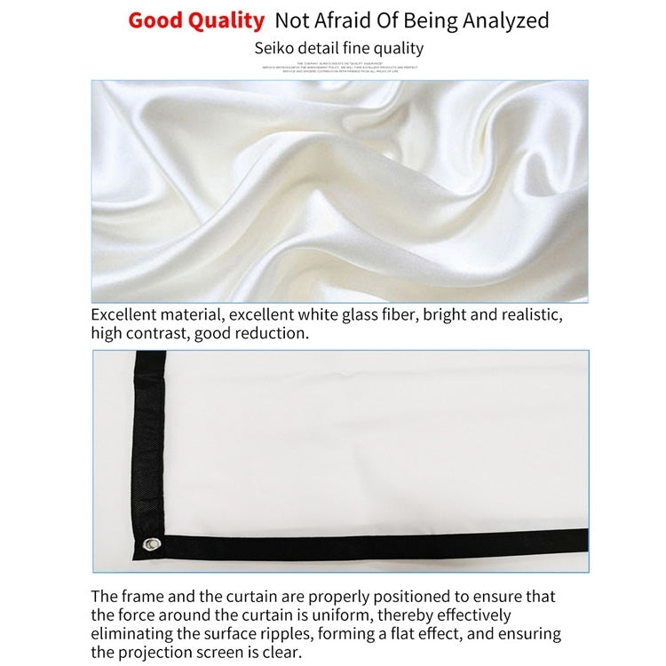 Simple Folding Thin Polyester Projector Film Curtain, Size:150 inch 16:9 - Film Curtains by PMC TechLife | Online Shopping South Africa | PMC TechLife | Buy Now Pay Later Mobicred