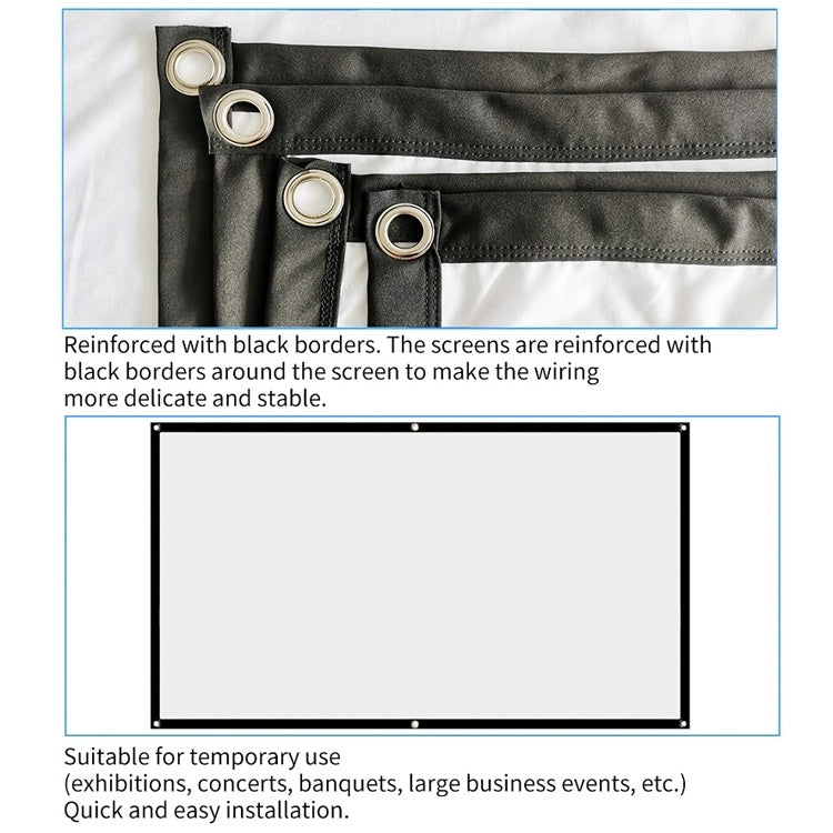 Simple Folding Thin Polyester Projector Film Curtain, Size:150 inch 16:9 - Film Curtains by PMC TechLife | Online Shopping South Africa | PMC TechLife | Buy Now Pay Later Mobicred