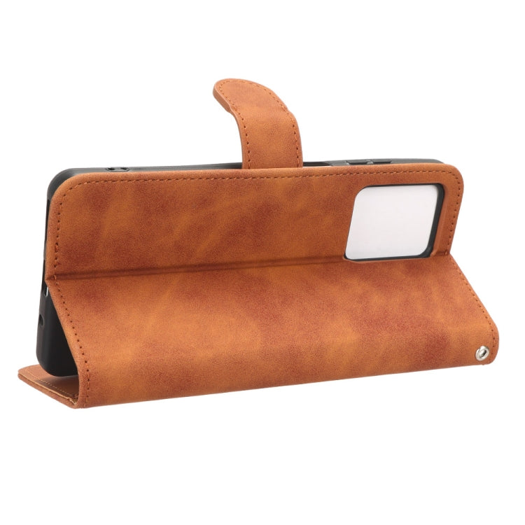 For Blackview A53 Pro Skin Feel Magnetic Flip Leather Phone Case(Brown) - More Brand by PMC TechLife | Online Shopping South Africa | PMC TechLife | Buy Now Pay Later Mobicred