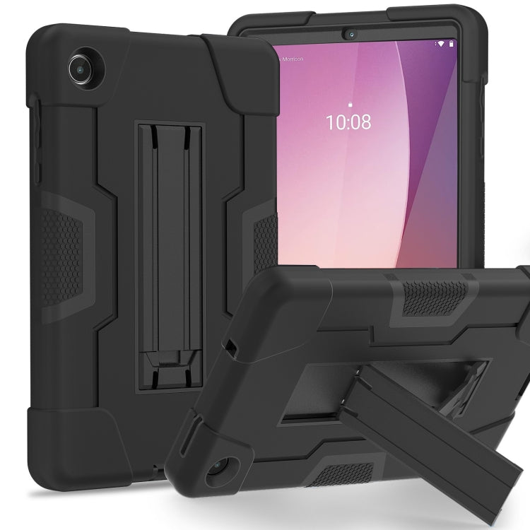 For Lenovo Tab M8 4th Gen Contrast Color Silicone Hybrid PC Tablet Case with Holder(Black) - Lenovo by PMC TechLife | Online Shopping South Africa | PMC TechLife | Buy Now Pay Later Mobicred