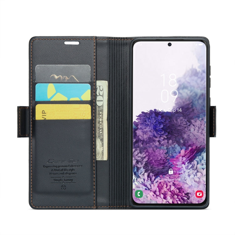 For Samsung Galaxy S20 CaseMe 023 Butterfly Buckle Litchi Texture RFID Anti-theft Leather Phone Case(Black) - Galaxy Phone Cases by CaseMe | Online Shopping South Africa | PMC Jewellery | Buy Now Pay Later Mobicred