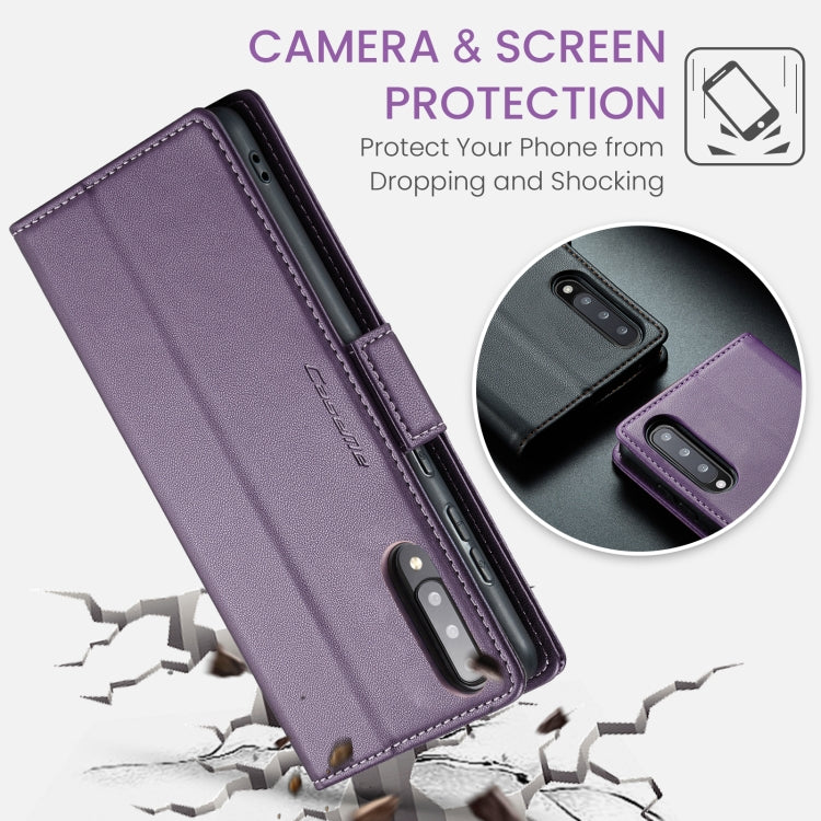 For Samsung Galaxy A30s / A50s / A50 CaseMe 023 Butterfly Buckle Litchi Texture RFID Anti-theft Leather Phone Case(Pearly Purple) - Galaxy Phone Cases by CaseMe | Online Shopping South Africa | PMC Jewellery | Buy Now Pay Later Mobicred