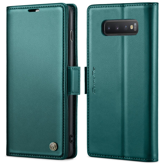 For Samsung Galaxy S10 CaseMe 023 Butterfly Buckle Litchi Texture RFID Anti-theft Leather Phone Case(Pearly Blue) - Galaxy Phone Cases by CaseMe | Online Shopping South Africa | PMC Jewellery | Buy Now Pay Later Mobicred