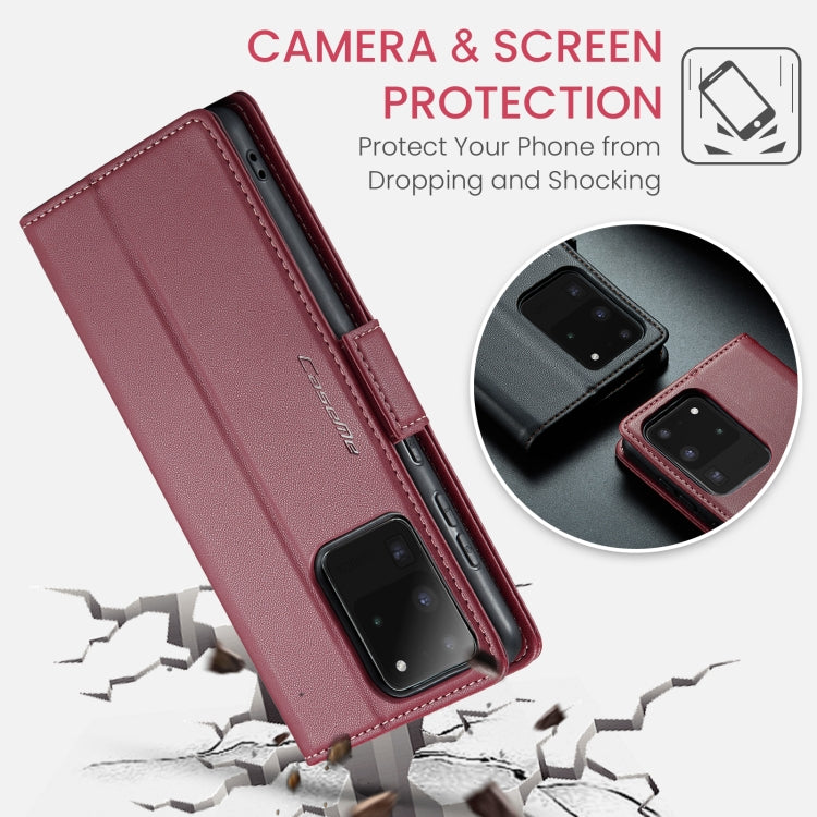 For Samsung Galaxy S20 Ultra CaseMe 023 Butterfly Buckle Litchi Texture RFID Anti-theft Leather Phone Case(Wine Red) - Galaxy Phone Cases by CaseMe | Online Shopping South Africa | PMC Jewellery | Buy Now Pay Later Mobicred